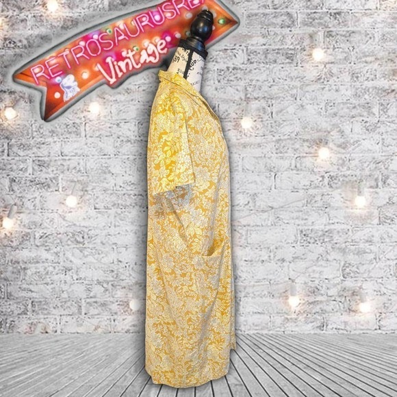 VINTAGE 1950's Pinup Twee Floral Pattern Midi Dress, XL - Picture 3 of 7